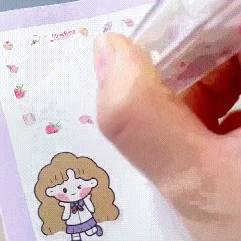 Decorative pen in use